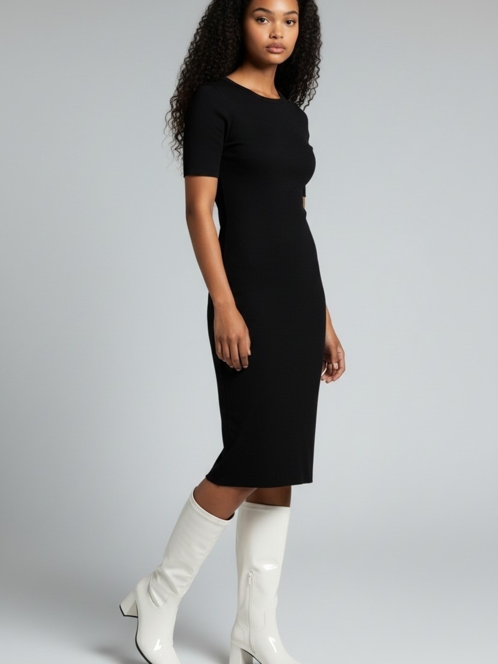 Liuruijia White Gogo Knee High Chunky Boots